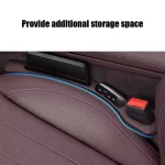2pcs Car Seat Gap Filler Organizer Waterproof Car Seat Gap Plug Strip with 2 Grooves Seat Gap Storage Auto Interior Accessories 2