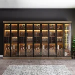 Home Furniture Wine Bar Cabinet Wine Rack Modern Glass Display Cabinet Furniture Solid Wood Wine Cabinet Display display cabinet 3