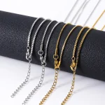 1.2mm Simple Stainless Steel Box Chain Necklace Gold Color Titanium Steel Men Necklace Fashion Women Jewelry Trend Accessories 6
