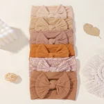 3Pcs Solid Color Baby Headband Bow Children Hair Band Elastic Nylon Newborn Headbands Soft Turban Headwrap Kid Hair Accessories