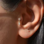 Aide 925 Sterling Silver 1pc Geometry Multi Piercing Stud Earrings For Women K Gold Simple Elegant Tassel Jewelry Gift Pendiente 3