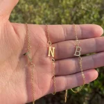 1pc Letter Shape Beads Thin Chain Bracelet, Simple Minimalist Hand Chain Unisex Jewelry Decoration 4