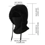 Women Fleece Lined Knit Hat Set Winter Warm Knitted Hat 3 in 1 Hooded One Piece Snow Cap W/Scarf & Mask for Cold Weather Protect 6