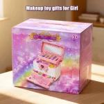 Makeup Toy for Girls Princess Suitcase Box Playing Non-toxic Nail Polish Lipstick Beauty Fashion Children 3 Years Birthday Gifts 4