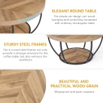 Tribesigns 31.7" Round Coffee Table, Industrial 2-Tier Circle Coffee Table with Storage Shelves, Modern Wooden Sofa Side Table 6