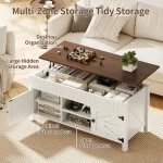 Lift Top Coffee Table with Storage - White Coffee Tables for Living Room 3