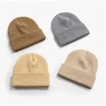 Black White Blue Beige Pink Red Green Knit Hat for Boys Girls Autumn Winter Warm Skullies Beanie Adult Children Hats & Caps 4