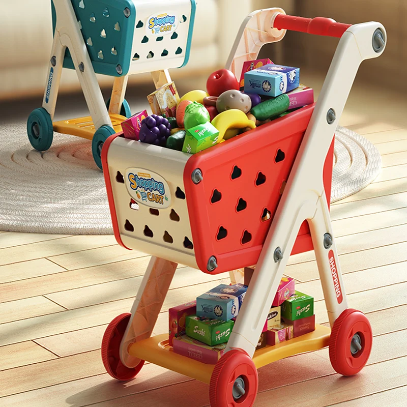 Shopping cart toy baby small trolley children play house fruit cut music kitchen supermarket men and girls Early Education toys Shopping cart toy baby small trolley children play house fruit cut music kitchen supermarket men and girls Early Education toys