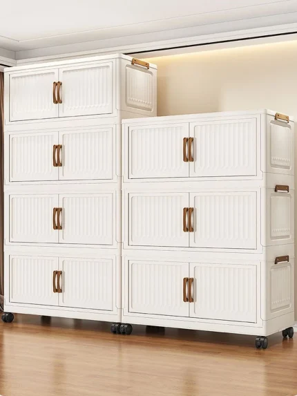 Foldable No-Install Multi-Layer Plastic Baby Wardrobe Clothing Storage Cabinet for Home Living Room Bedroom Storage Box