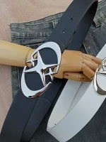 Stylish Oval Cross Metal Buckle Belt - Durable, Simple, and Universally Compatible - Unisex Gift Idea for Men and Women 6