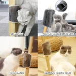 Massage Pet Cat Brush Corner Scrape Hair Removal Beauty Clean Corner Brush Removable Scratcher Comb for Kitten Cat 2