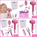 Chriyungel Kids Beauty Salon Set with Pretend Hair Dryer Role Play Beauty Makeup Toy Pretend Play Styling Tool Gifts for Girls 6