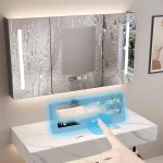 Simple Toilet Bathroom Cabinets Vintage Partition Vanity Light Bathroom Cabinets Storage Mirrors Meuble Toilette Home Furniture 2