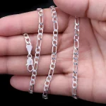 Exquisite Fashion 18K Gold Filled Necklace For Women Men Size 16-30 Inch Jewelry 4mm Figaro Chain Necklaces Wholesale 5
