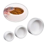 Reptile Food Bowl Anti-Escape Ceramic Feeder Dish Reptile Water Bowl for Hermit Crab Leopard Gecko Chameleon Corn Snake Y5GB 4
