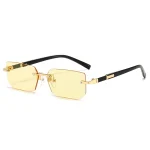 Rimless Sunglasses Rectangle Fashion Popular Women Men Shades Small Square Sun Glasses For Female Male Summer Traveling Oculos 4