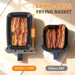 Dual Basket Air Fryer, 9.5 Quart Large Air Fryer with Double Basket, Black 5