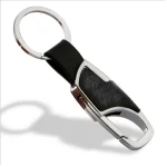Classic Business Men Keychain Leather 2 Colors Metal Round Buckle Waist Mounted Keyring Husband Father Day Gift Daily Decoration 6
