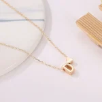 SUMENG Fashion Tiny Heart Dainty Initial Necklace Gold Silver Color Letter Name Choker  For Women Pendant Jewelry Gift 5