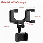 360 Car Phone Holder Rearview Mirror Mount Bracket Navigation GPS Mobile Stand Clip Foldable Adjustable Car Cell Phone Support 6