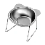 ‌304 Stainless Steel Raised Cat Bowl with 15° Elevated Design Tilted Neck Guard Healthy Feeding Shatterproof for Cats Puppies 6