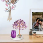 Small Urns for Ashes Keepsake Set of 2, Angel Wings Mini Urn for Human Pet Ashes with Amethyst Crystal Tree -Decoration Urns 3