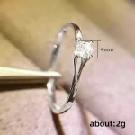 Huitan Minimalist Women's Wedding Rings with 4MM Cubic Zirconia Simple Elegant Female Finger Accessory Engagement Bands Jewelry 6