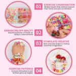 Girls DIY Bead Set Jewelry Making Kit for Kids Girl Pearl Beads for Bracelets Rings Necklaces Creativity Kits Art Craft 2