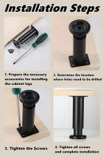Adjustable Height Furniture Support Legs for Bed Frame, Metal Adjustable Furniture Legs for Bed/Sofa/Cabinet/Couch/Table 4