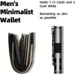 Minimalist Slim RFID Blocking Wallet For Men - Light Weight, Durable & Compact- Aluminum Wallet With Money Clip (Black） 6