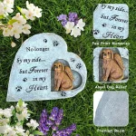 Memorial Stone for Dogs, Sympathy Gift Outdoor Grave Marker Garden Statue Pet Tombstone Comfort 4