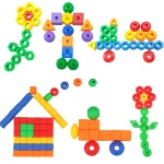 Rainbow Lacing Beads 25 Beads 3 Strings Montessori Toys Threading Toys Educational Toys Fine Motor Activities for Kids Toddler 5