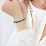 4 Styles Fashionable Malachite Bracelet, Natural Stone Beads Bracelet for Men and Women Valentine's Day Gift 6
