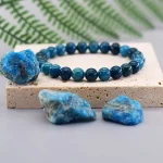Original Reiki Blue Apatite Beads Bracelets Men Women Natural Stone Blood Circulation Stimulate Enthusiasm Health Care Jewelry 4