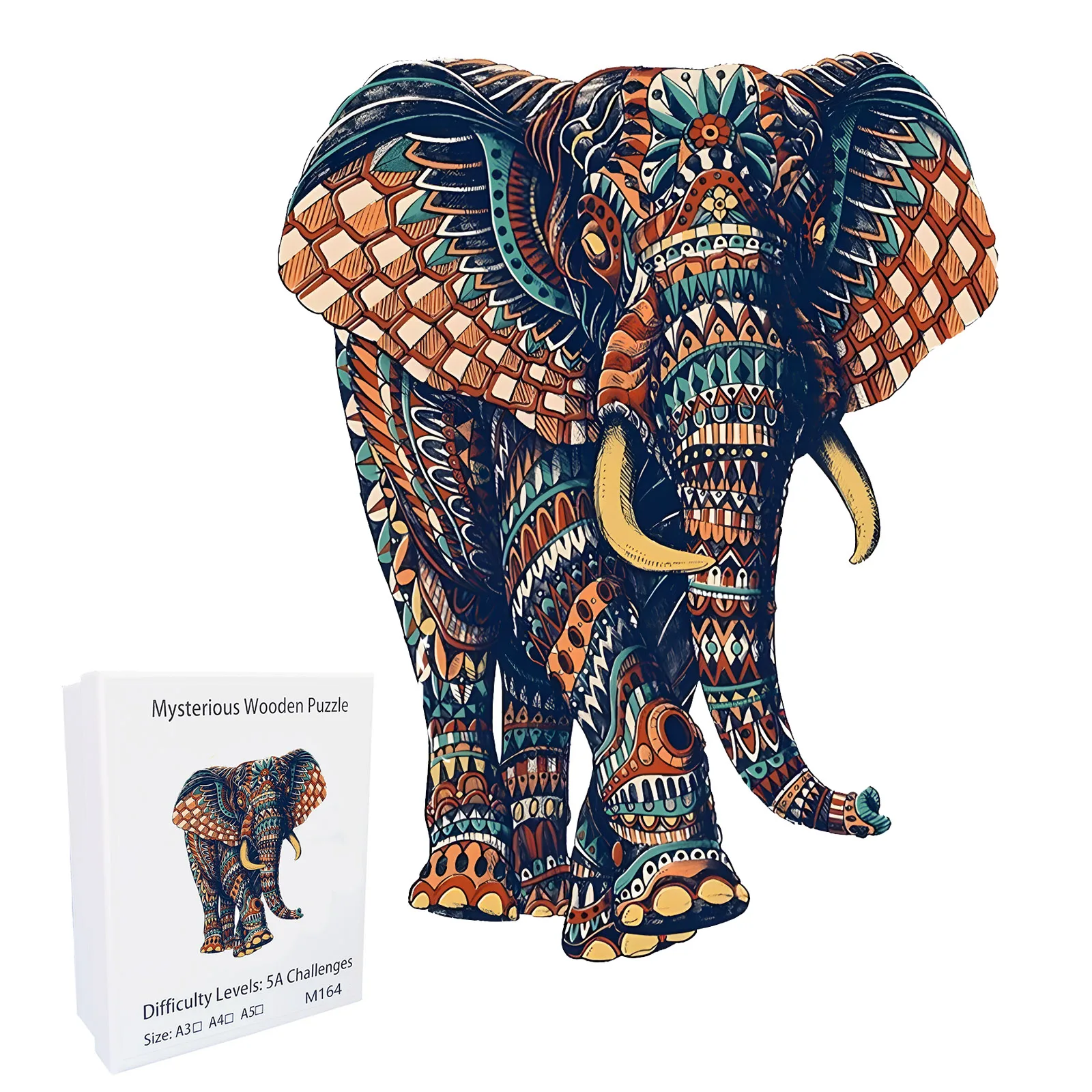 Unique Elephant Wooden Puzzle, Adult Stress Relief Toys, Irregular Animal Shapes, Holiday Birthday Gift Unique Elephant Wooden Puzzle, Adult Stress Relief Toys, Irregular Animal Shapes, Holiday Birthday Gift