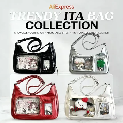 Y2k Harajuku Shoulder Bag Women Korean Transparent Ita Bag School Crossbody Bag Female Japanese Designer Preppy Handbag Purse