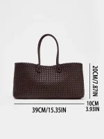 2025 new niche commuting woven hand-held shoulder bag, fashionable and versatile, super large capacity tote bag 2