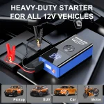 8000a Amp 180Psi Car Emergency Multifunction 12v Battery Booster Tire Inflator Super Compressor Jump Starter Power Bank Air Pump 3
