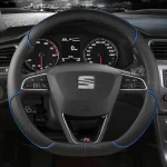 Car Steering Wheel Cover Microfiber Leather 38cm Non-Slip For Seat Tarraco Arona Ateca Ibiza Toledo Mii Leon Arosa Exeo ST FR 6