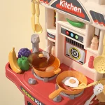 Children Play House Toy Simulation Kitchen Table with Sound Kids Role Play Kitchen Utensils for Girl Cooking Educational Toy Set 2