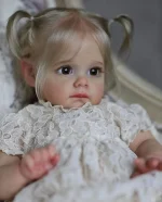 60CM Maggie Handmade High Quality Soft Vinyl Silicone Reborn Toddler Detailed Lifelike Hand-rooted hair Collectible Art Doll 4