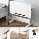 Small Standing Rable Adjustable Height Mobile Stand Up Desk With Wheels, Home Office Computer Workstations, 80x40cm Tabletop 4