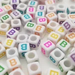 Diy Letter Beads Square Shape Bead Acrylic 6mm Single Colorful Alphabet Beads Women for Jewelry Making Bracelet Necklace 100pcs 3