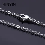 Men Women Jewerly 1mm 16" 18" 20" 22" 24" Inches Links Chain Fashion Necklace Stainless Steel Necklace Classic Pop Rolo Chains
