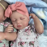 1Pcs 50CM Finished Reborn Baby Dolls LouLou Twins Girl Lifelike Silicone Vinyl Newborn 3D Skin Visible Veins DIY Toys For Girls 3
