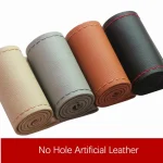 Micro Fiber Leather Hand Sewing Soft Car Steering Wheel Cover With Needles and Thread Diameter 38cm Auto Car Accessories