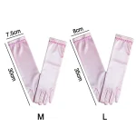 1Pair Children Long Gloves Princess Dance Performance Stage Gloves Satin Sequins Bow Glove Solid Full Finger Mittens Accessories 6