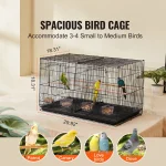SucceBuy 30In Flight Bird Cage Stackable Divided Small Animal Cage for Kinds of Birds Pet Travel Birdcage with Handle and Perche 2