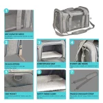 Dog Carrier Bag Soft Side Backpack Cat Pet Carriers Dog Travel Bags Airline Approved Transport For Small Dogs Cats Outgoing 4