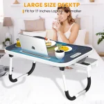 Extra-Large Multifunctional Folding Table, Portable Multi-Color Wooden Laptop Desk with Cup Holder, Ideal for Work and Reading 4
